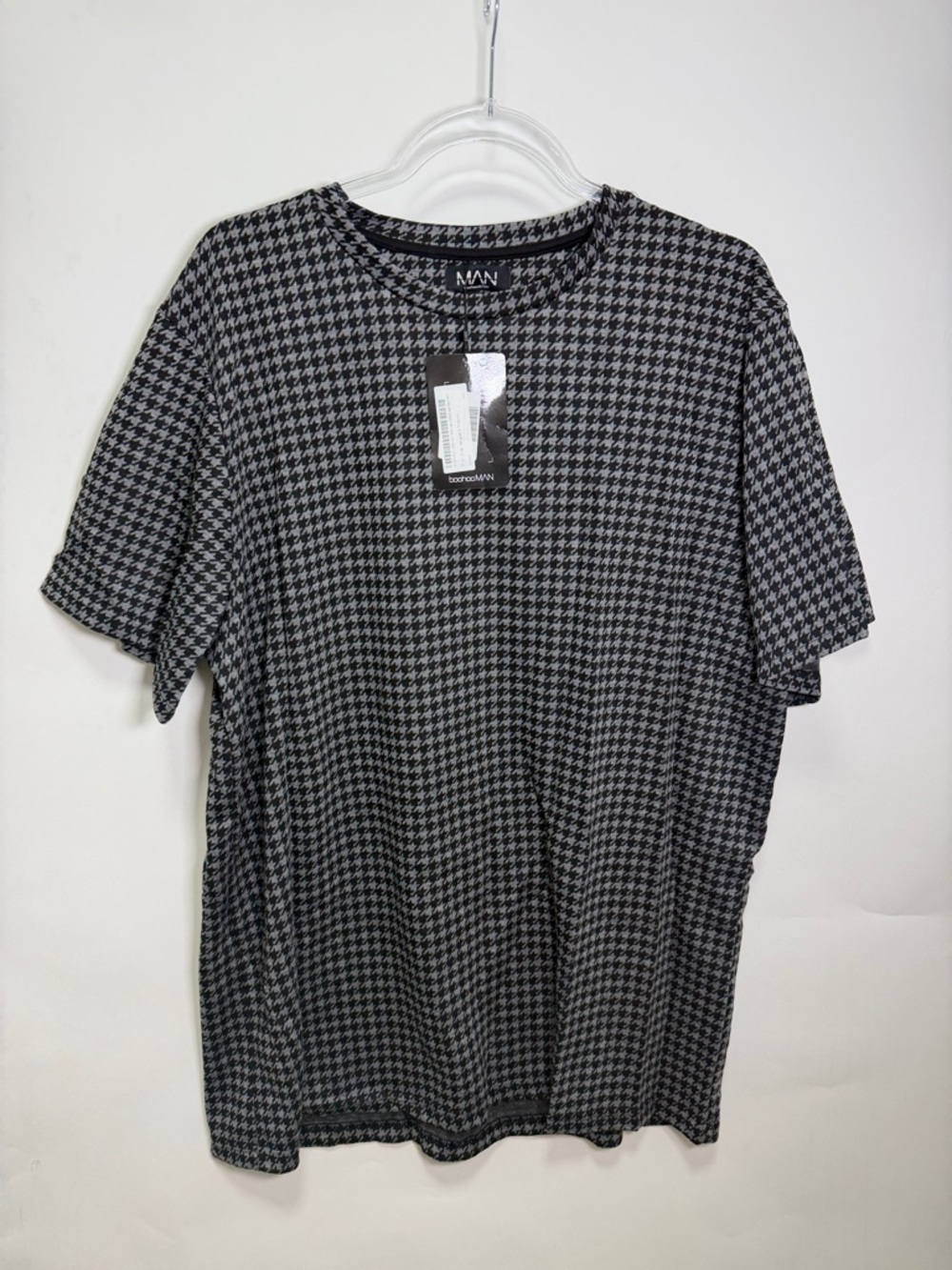 Black & Gray Houndstooth Short Sleeve Tee